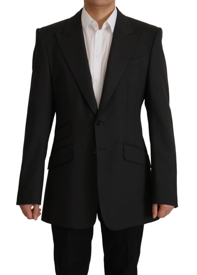 Dolce & Gabbana Elegant Slim Black Wool Blazer Men's Jacket