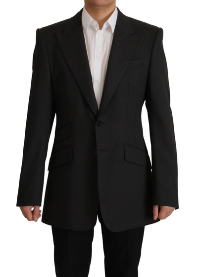 DOLCE & GABBANA DOLCE & GABBANA ELEGANT SLIM BLACK WOOL BLAZER MEN'S JACKET