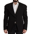 Dolce & Gabbana Striped Single-breasted Blazer In Black