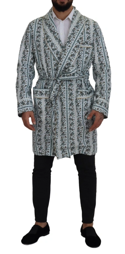 DOLCE & GABBANA DOLCE & GABBANA ELEGANT FLORAL COTTON JACKET MEN'S ROBE