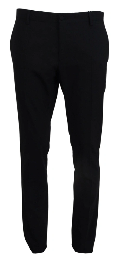 DOLCE & GABBANA DOLCE & GABBANA ELEGANT SLIM FIT DRESS PANTS IN MEN'S BLUE