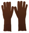 Dolce & Gabbana Brown Cashmere Knitted Hands Mitten S Gloves In Brown