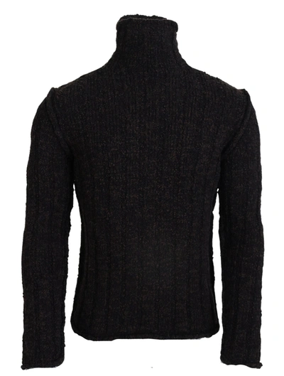 Dolce & Gabbana Wool Knit Turtleneck Pullover Men's Sweater In Brown