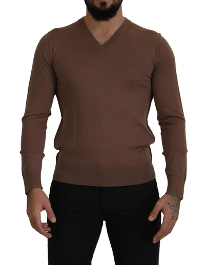 DOLCE & GABBANA DOLCE & GABBANA ELEGANT VIRGIN WOOL V-NECK PULLOVER MEN'S SWEATER