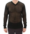 DOLCE & GABBANA DOLCE & GABBANA ELEGANT V-NECK DARK GREEN KNITTED MEN'S SWEATER