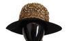 DOLCE & GABBANA DOLCE & GABBANA GOLD EMBELLISHED CRYSTAL RHINESTONE EMBROIDERED FEDORA WOMEN'S HAT