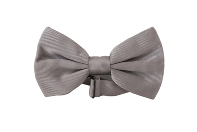Dolce & Gabbana Grey 100% Silk Adjustable Neck Papillon Tie