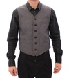 DOLCE & GABBANA DOLCE & GABBANA ELEGANT SINGLE BREASTED GRAY DRESS MEN'S VEST