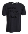 DOLCE & GABBANA DOLCE & GABBANA GRAY CREWNECK COTTON SHORT SLEEVE  MEN'S T-SHIRT