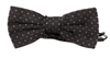 Dolce & Gabbana Gray Polka Dot 100% Silk Neck Papillon Tie In Black