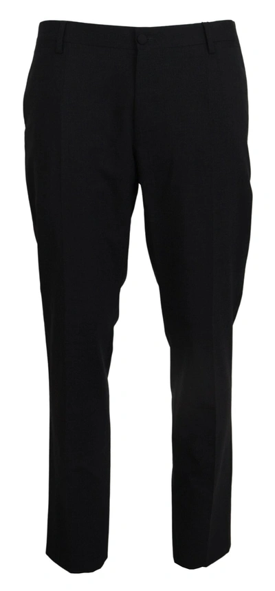 Dolce & Gabbana Gray Wool Stretch Dress Formal Slim Fit Pant