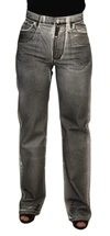 Dolce & Gabbana Grey Washed High Waist Denim Pants Cotton Jeans In Grey