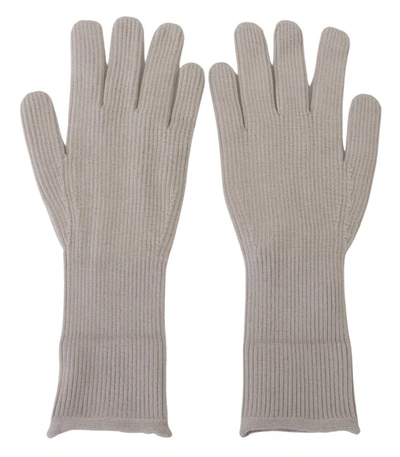 Dolce & Gabbana Elegant Light Gray Cashmere Men's Gloves In Grey