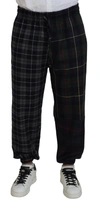 Dolce & Gabbana Multicolor Checkered Wool Men Jogger Pants In Multicolor