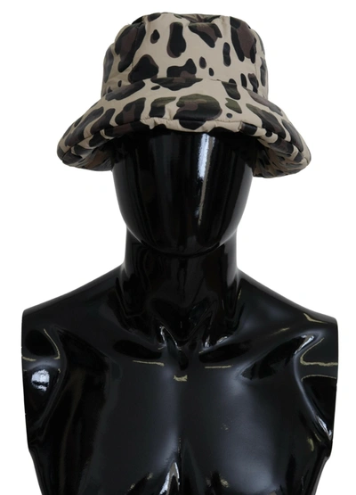 Dolce & Gabbana Multicolor Leopard Print Capello Men Bucket Cap Hat