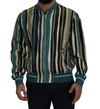 Dolce & Gabbana Multicolor Viscose Stripes Full Zip Jacket In Multicolor