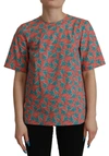 Dolce & Gabbana Pink Sail Boat Print Cotton T-shirt In Pink