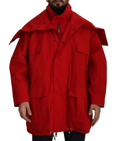 Dolce & Gabbana Sleek Red Lightweight Windbreaker Men's Jacket