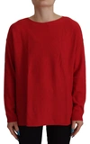 Dolce & Gabbana Red Wool Knit Round Neck Pullover Sweater In Red