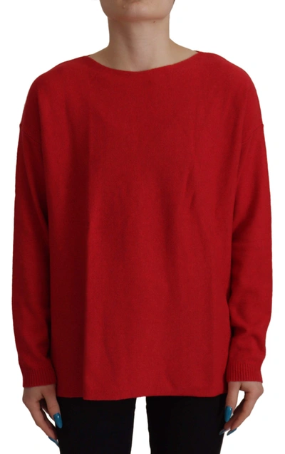 Dolce & Gabbana Red Wool Knit Round Neck Pullover Sweater