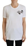 Dolce & Gabbana White #dgfamily Crewneck Cotton T-shirt In White