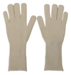 Dolce & Gabbana White Cashmere Knitted Hands Mitten S Gloves In White