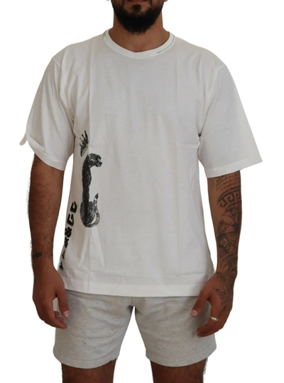 Dolce & Gabbana Printed Short Sleeves Mens Men's T-shirt In White