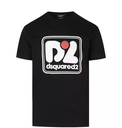 DSQUARED² DSQUARED² ELEVATE YOUR STYLE WITH A CHIC BLACK CREW NECK MEN'S TEE