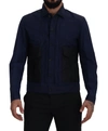 Dsquared2 Dark Blue Cotton Collared Long Sleeves Casual Shirt In Blue