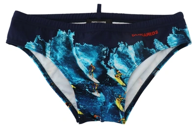 Dsquared² Multicolor Graphic Print Men Swim Brief Swimwear