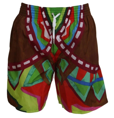 Dsquared2 Multicolor Printed Men Beachwear Swimwear Short