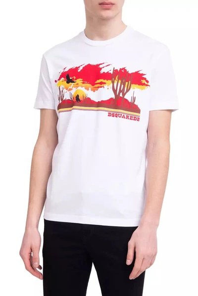 Dsquared² Exclusive White Logo Cotton Tee For Men's Men