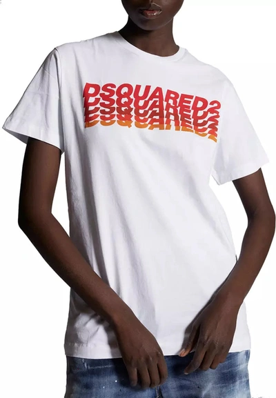 Dsquared² Elevated Casual Cotton Tee With Signature Men's Appeal In White