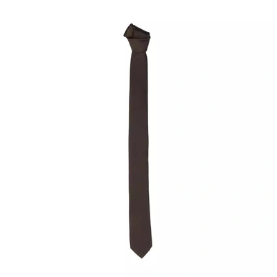 Emilio Romanelli Slim Silk Brown Tie - Elegant Menswear Men's Staple
