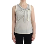 ERMANNO SCERVINO ERMANNO SCERVINO CHIC STRIPED COTTON-SILK BOW WOMEN'S TOP