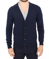 ERMANNO SCERVINO ERMANNO SCERVINO CHIC BLUE WOOL BLEND CARDIGAN MEN'S SWEATER