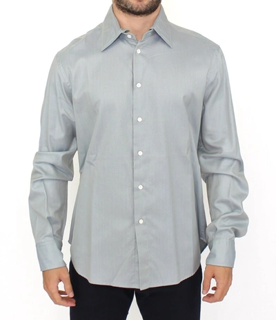 Ermanno Scervino Elegance Unleashed Gray Casual Button-front Men's Shirt