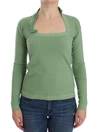 Ermanno Scervino Women   Wool Blend Striped Long Sleeve Sweater In Green
