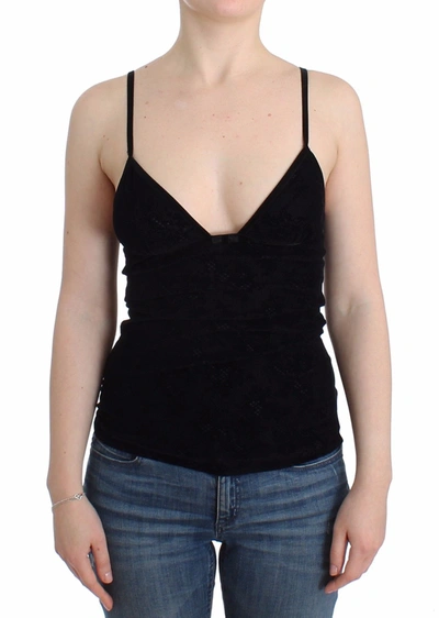 ERMANNO SCERVINO ERMANNO SCERVINO ELEGANT BLACK CAMI LINGERIE WOMEN'S TOP