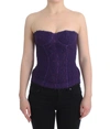 ERMANNO SCERVINO ERMANNO SCERVINO LINGERIE PURPLE CORSET BUSTIER TOP FLORAL WOMEN'S LACE