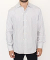 ERMANNO SCERVINO ERMANNO SCERVINO ELEGANT WHITE AND GRAY STRIPED COTTON MEN'S SHIRT