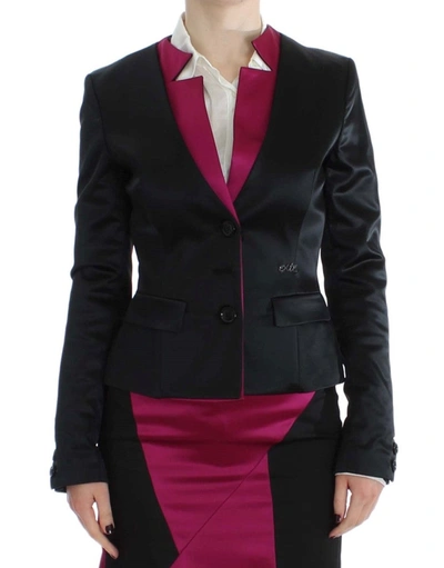 EXTE EXTE CHIC BLACK AND PINK SINGLE-BREASTED WOMEN'S BLAZER