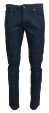 Exte Blue Cotton Tapered Slim Fit Men Casual Denim Jeans In Blue