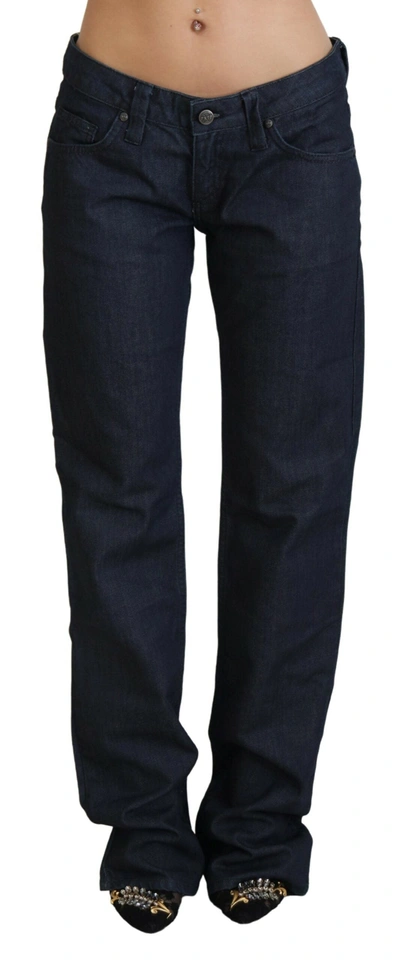 Exte Dark Blue Low Waist Straight Fit Women Denim Women's Jeans