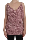 Exte Pink Floral Print Viscose Silk Blouse Top In Pink