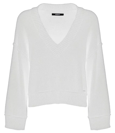Imperfect White Polyester Jumper In Beige