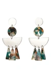 Eye Candy Los Angeles Isabella Acrylic Fringe Drop Earrings In Green