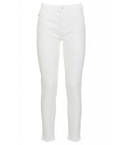 IMPERFECT IMPERFECT WHITE HIGH-WAISTED SLIM DENIM WOMEN'S TROUSERS