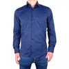 MADE IN ITALY MADE IN ITALY ELEGANT MILANO BLUE SATIN COTTON MEN'S SHIRT