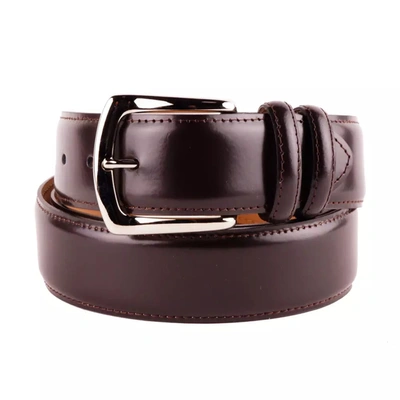 Made In Italy Elegant Smooth Brown Calfskin Men's Men's Belt